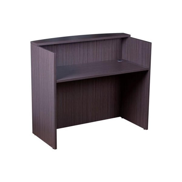 Boss Office Products Boss Glazed Reception Desk - 48inW x 26inD x 41.5inH - Driftwood N168-DW - main